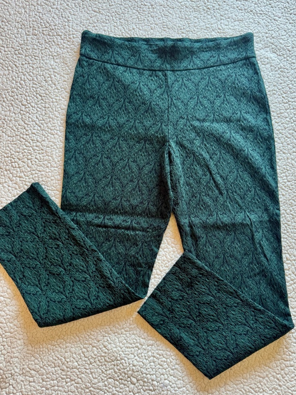 Counterparts Green Black Damask Print Stretch Pants Women’s Size 12
